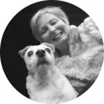 P. G. Parks and her dog Sky